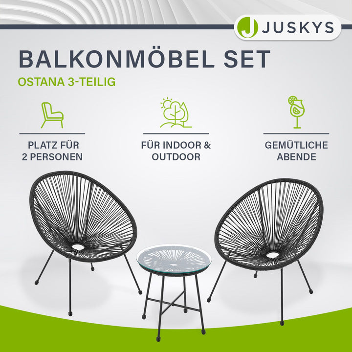 Balkonmöbel Set Ostana 3-teilig