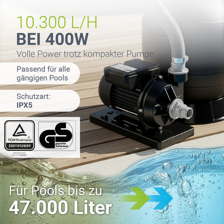 Sandfilteranlage für Pools bis 47m³