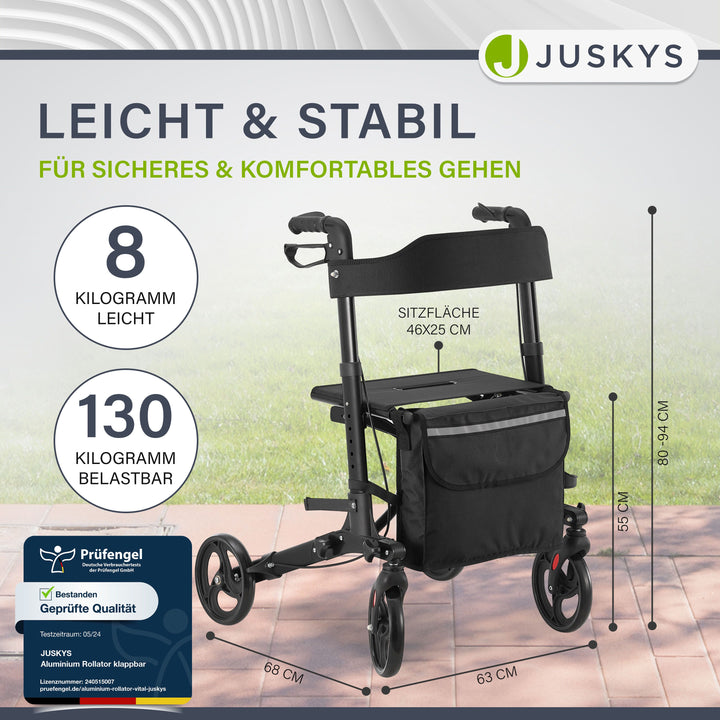 Aluminium Rollator Vital mit Sitz