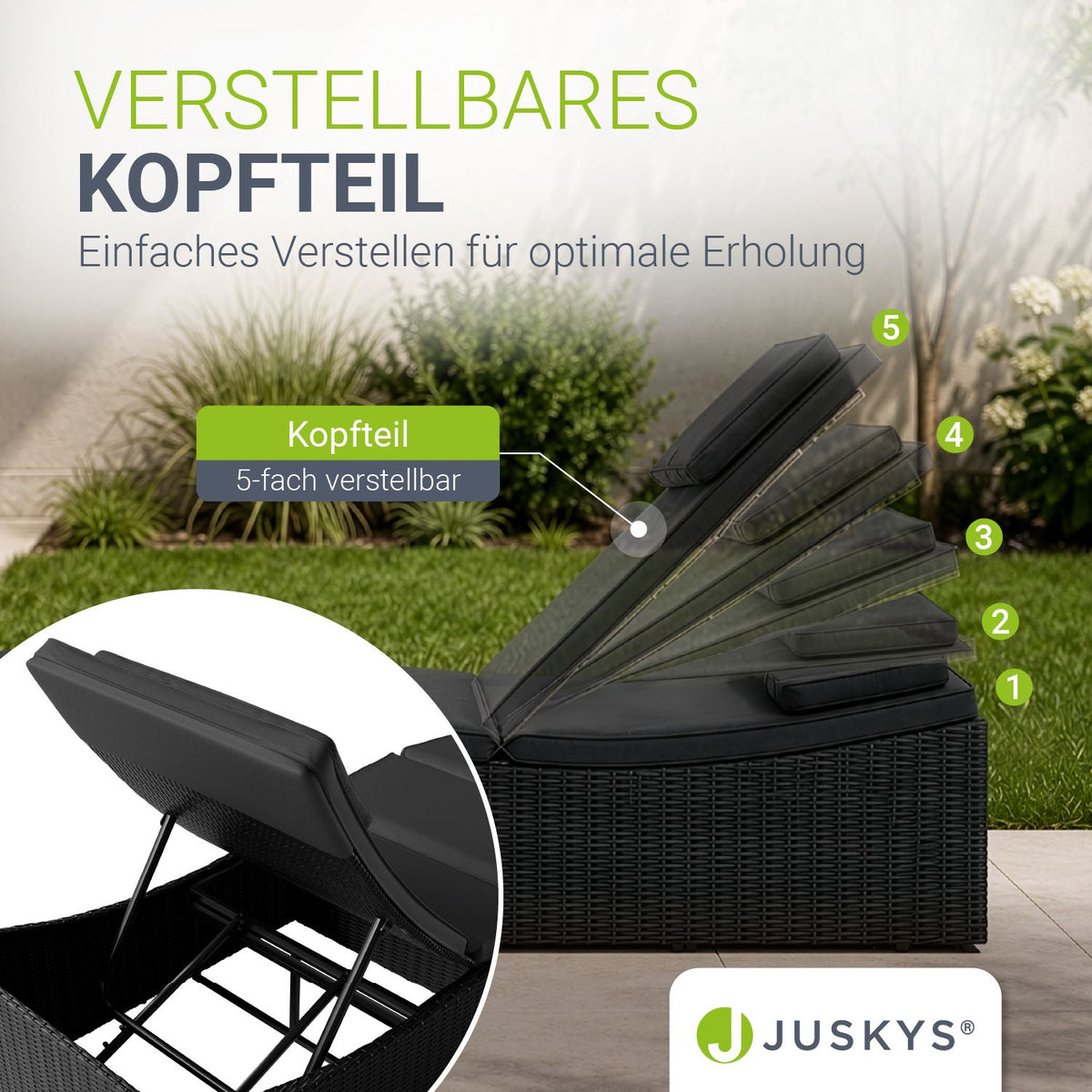 Faltbare Polyrattan Sonnenliege Lamia