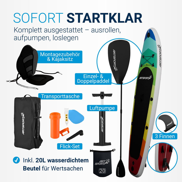 Stand Up Paddling Board mit Kajaksitz