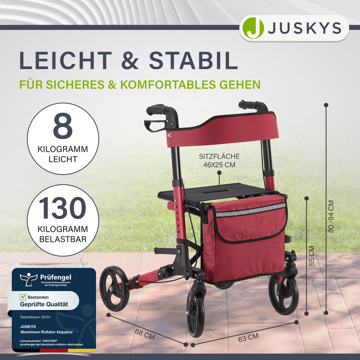 Aluminium Rollator Vital mit Sitz