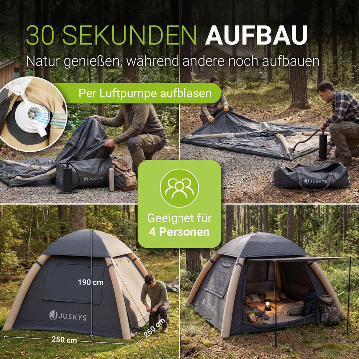 Campingzelt aufblasbar für 1-4 Personen