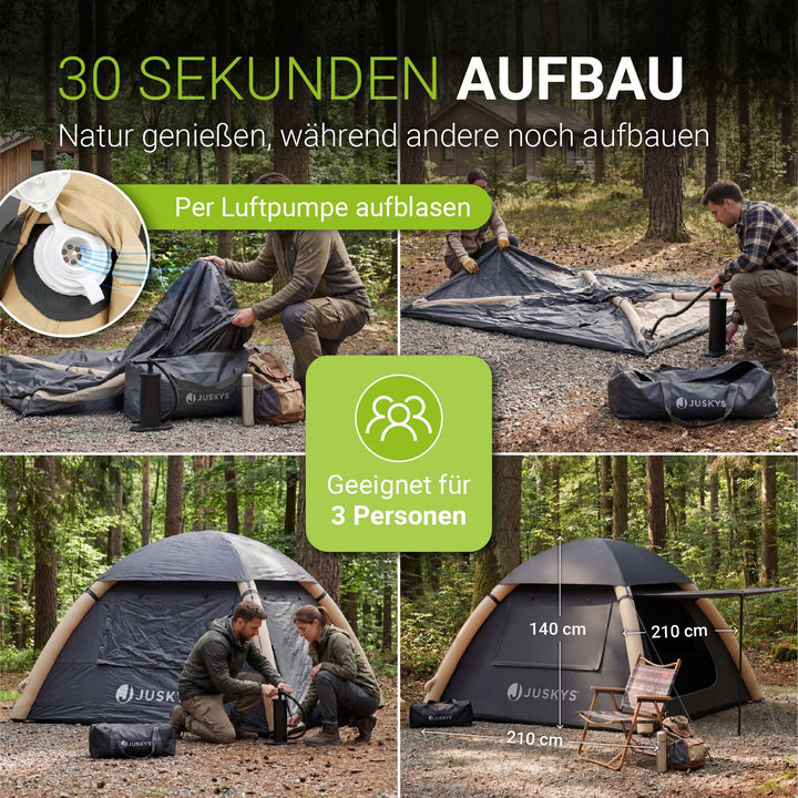 Campingzelt aufblasbar für 1-4 Personen