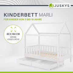 Kinderbett Marli 80 x 160 cm mit Bettkasten