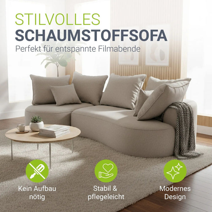 Sofa Tirano mit Ottomane & Dekokissen