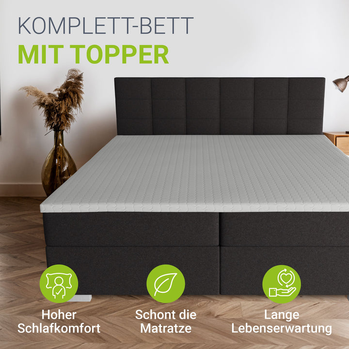 Boxspringbett Seattle - Malmo-Stoff