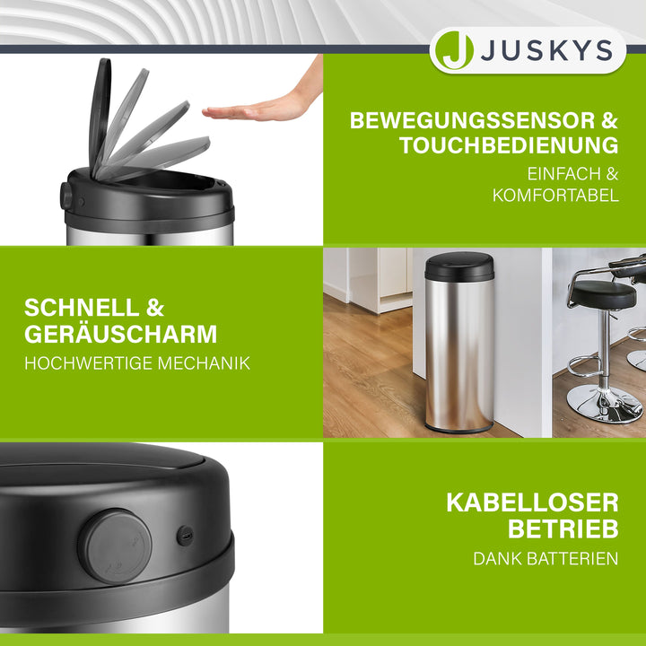 Runder Mülleimer mit Sensor