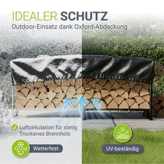 Kaminholzregal außen mit Abdeckung