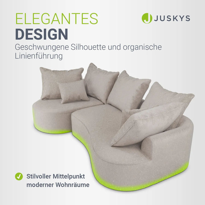 Sofa Tirano mit Ottomane & Dekokissen