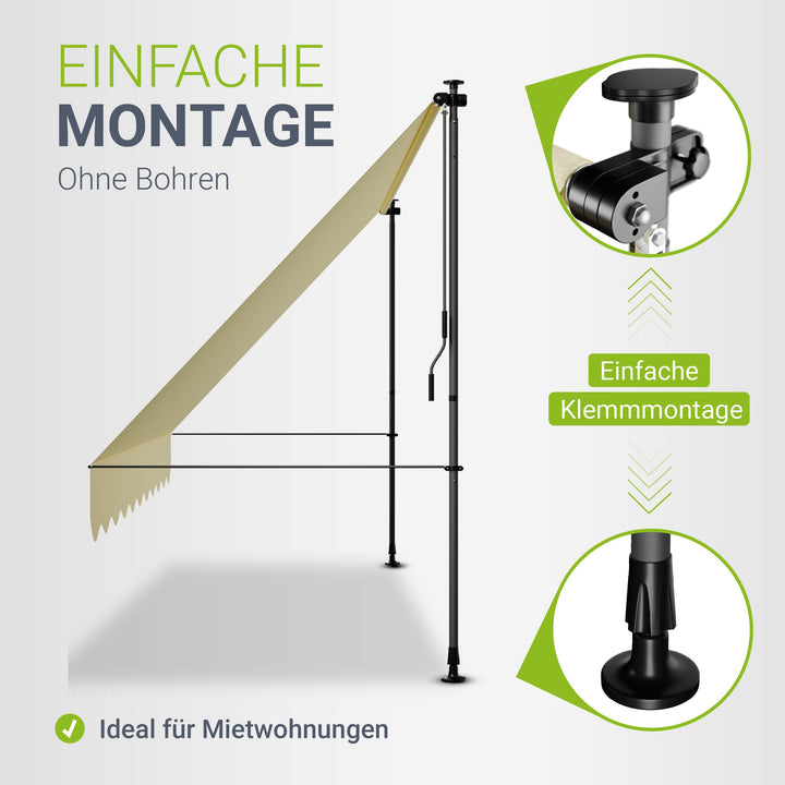 Klemmmarkise Kapstadt mit Handkurbel