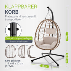 Korbhängesessel Aria inklusive Gestell