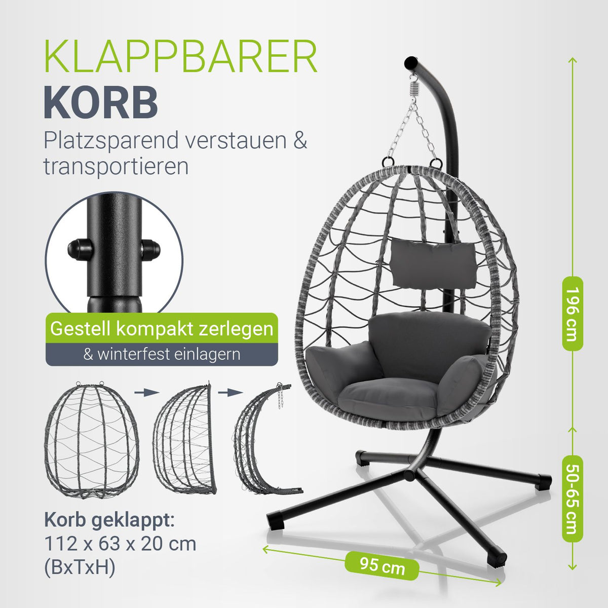 Korbhängesessel Aria inklusive Gestell
