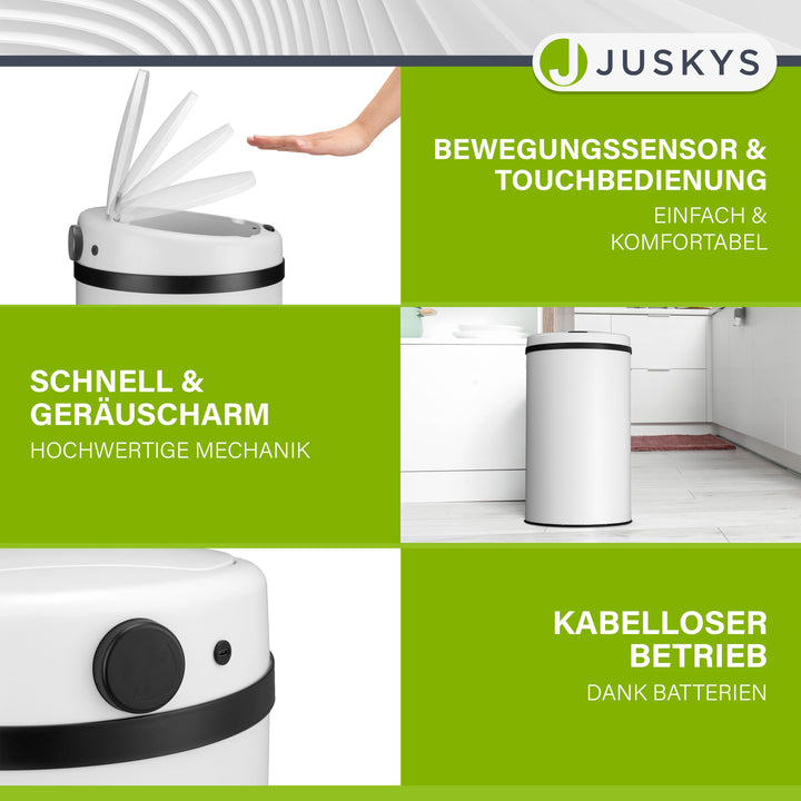 Runder Mülleimer mit Sensor