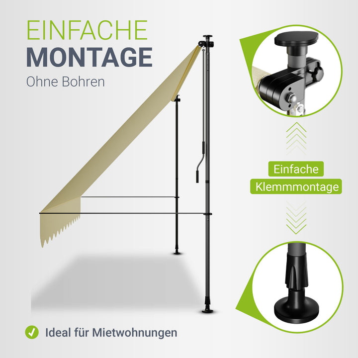 Klemmmarkise Kapstadt mit Handkurbel