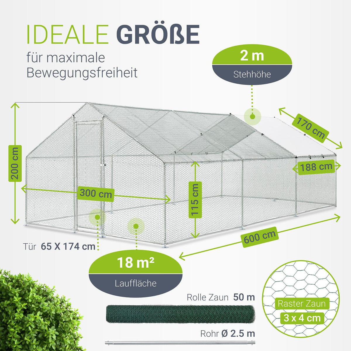 Freilaufgehege HLS25T für Hühner