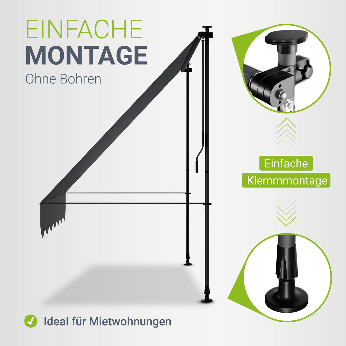 Klemmmarkise Kapstadt mit Handkurbel