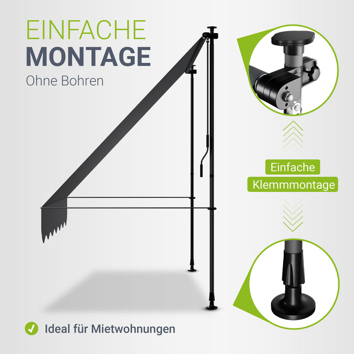 Klemmmarkise Kapstadt mit Handkurbel