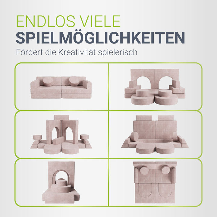 Kindersofa Kayo mit Cord Bezug & Kissen