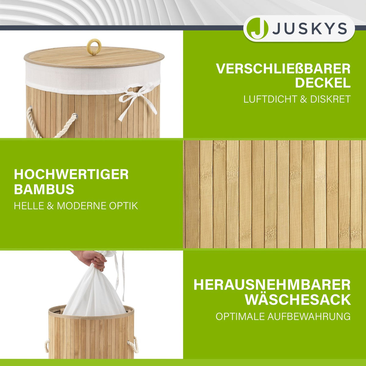Bambus Wäschekorb Curly-Round