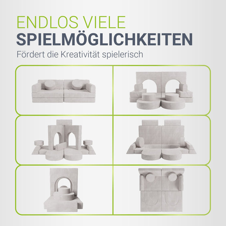 Kindersofa Kayo mit Cord Bezug & Kissen