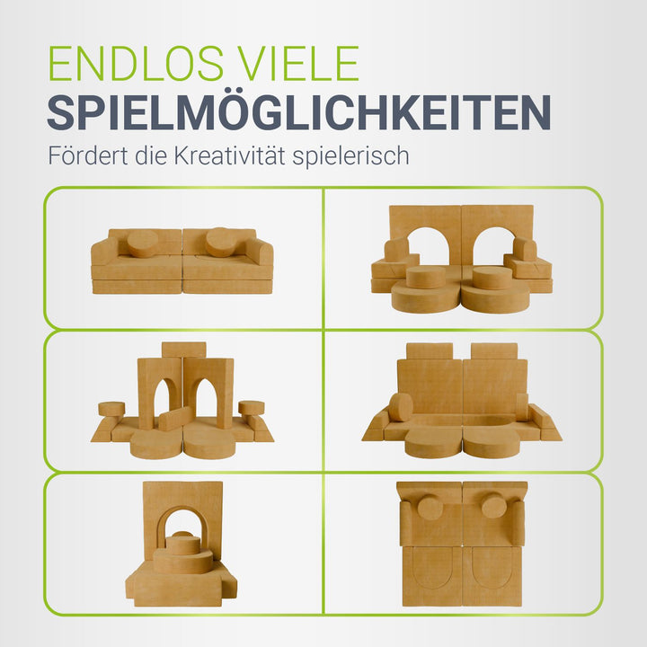 Kindersofa Kayo mit Cord Bezug & Kissen