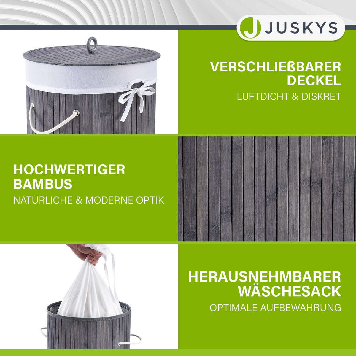Bambus Wäschekorb Curly-Round