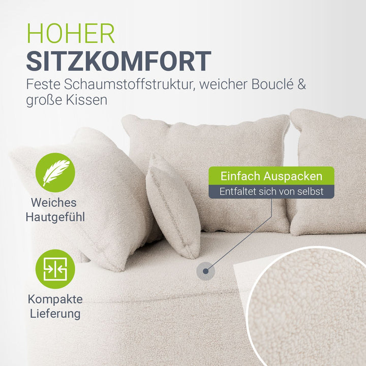 Sofa Tirano mit Ottomane & Dekokissen