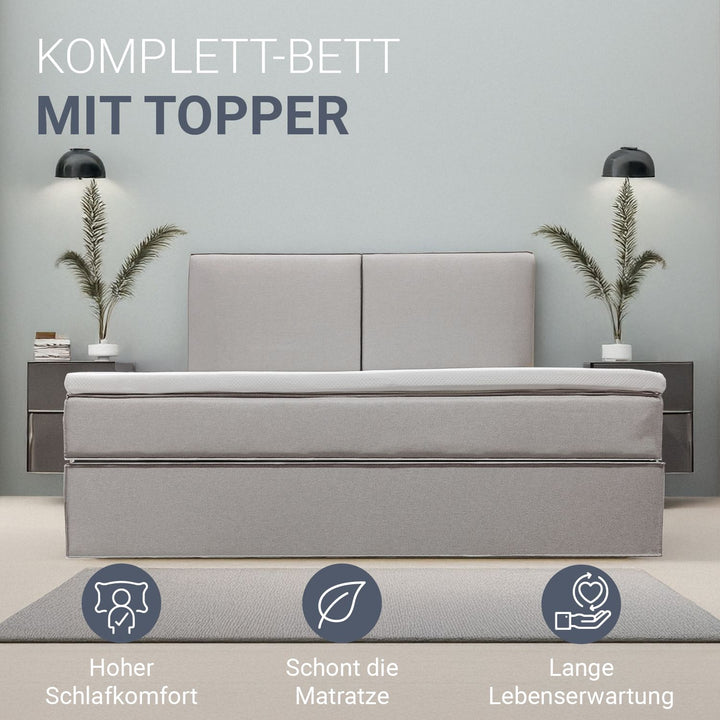 Boxspringbett Detroit - Chenille-Stoff
