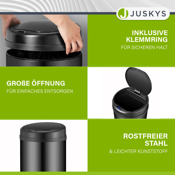 Runder Mülleimer mit Sensor