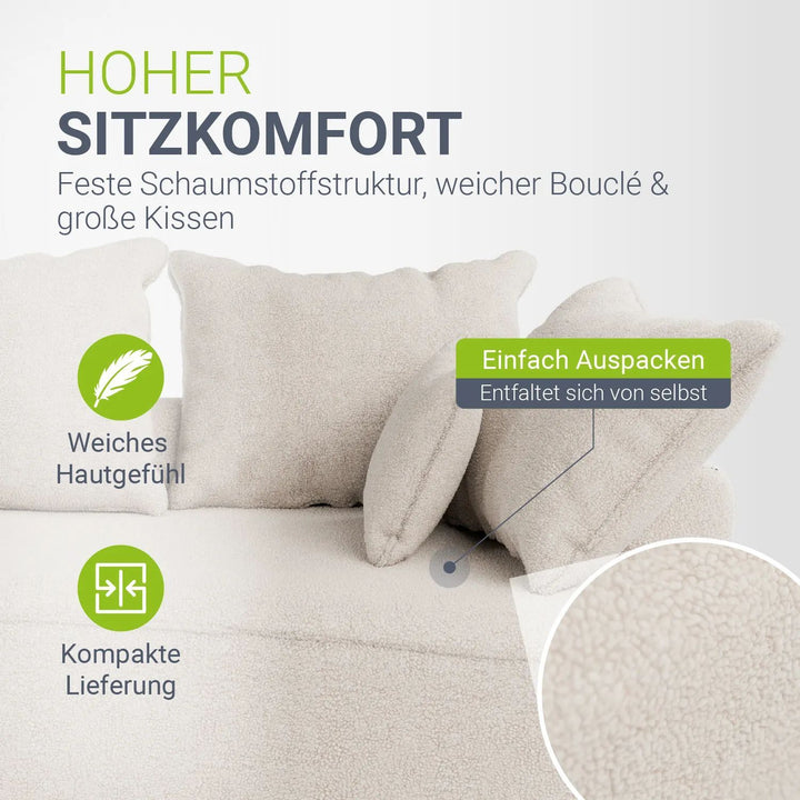 Sofa Tirano mit Ottomane & Dekokissen