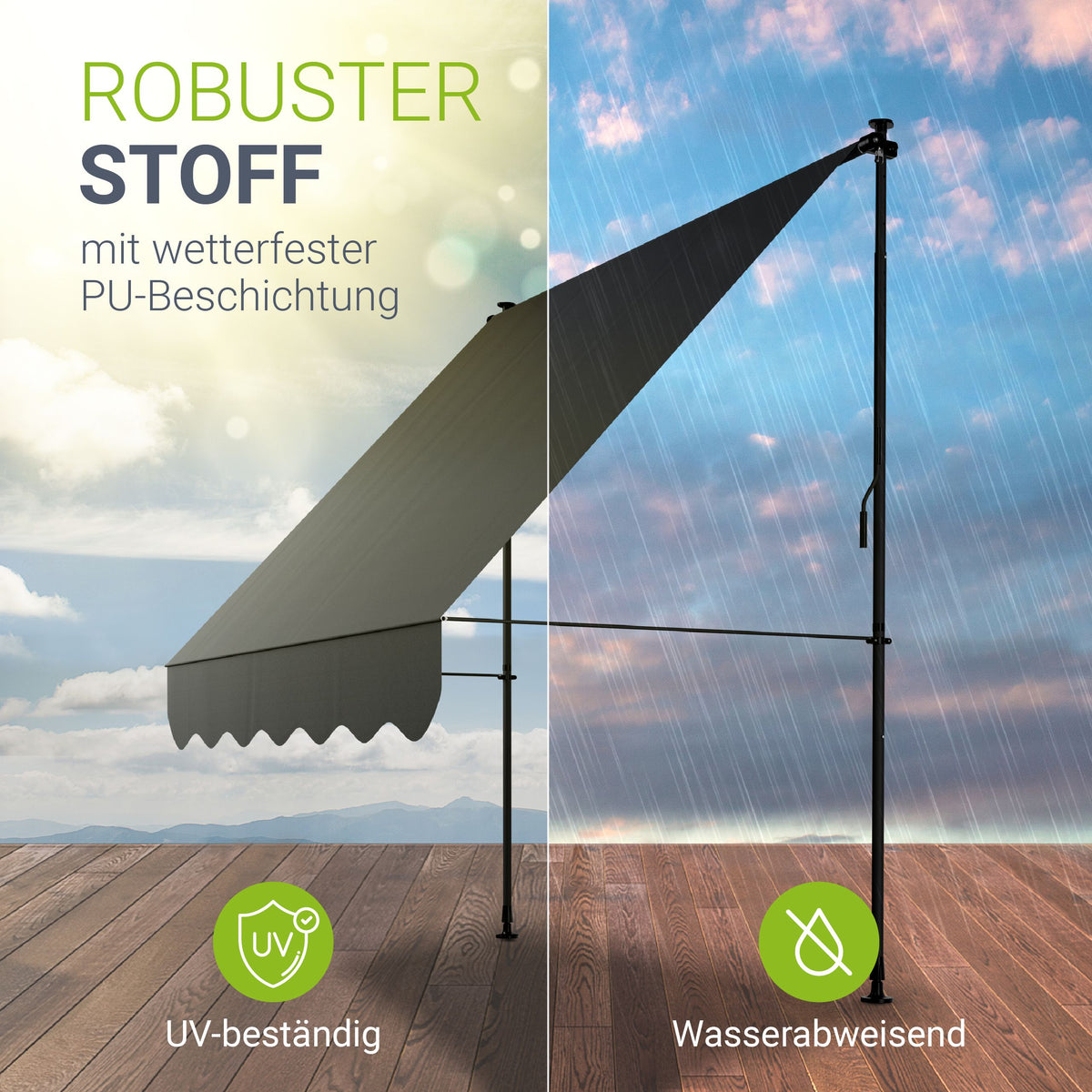 Klemmmarkise Kapstadt mit Handkurbel