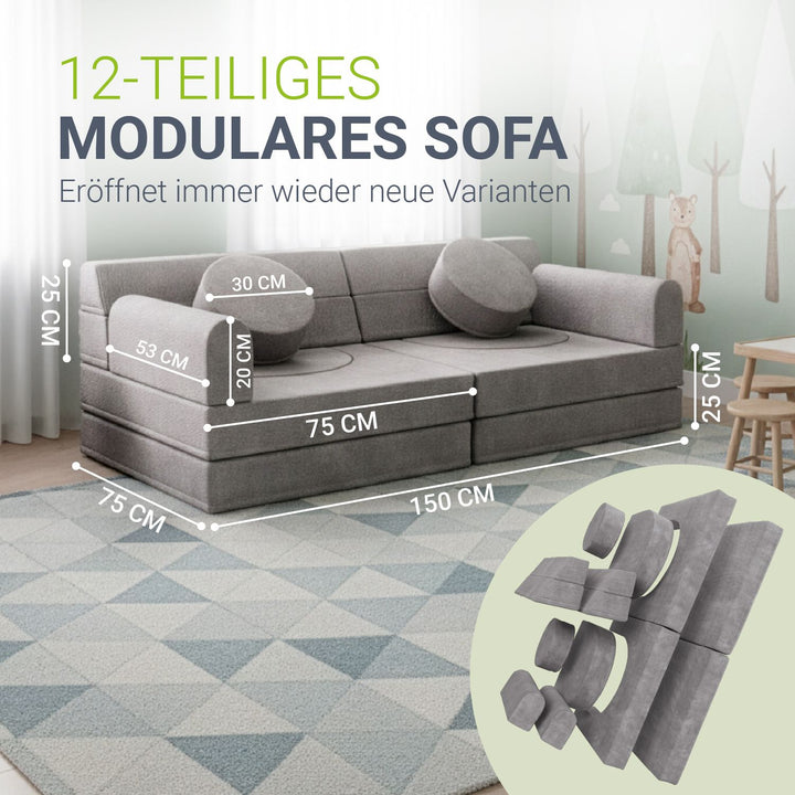 Kindersofa Kayo mit Cord Bezug & Kissen