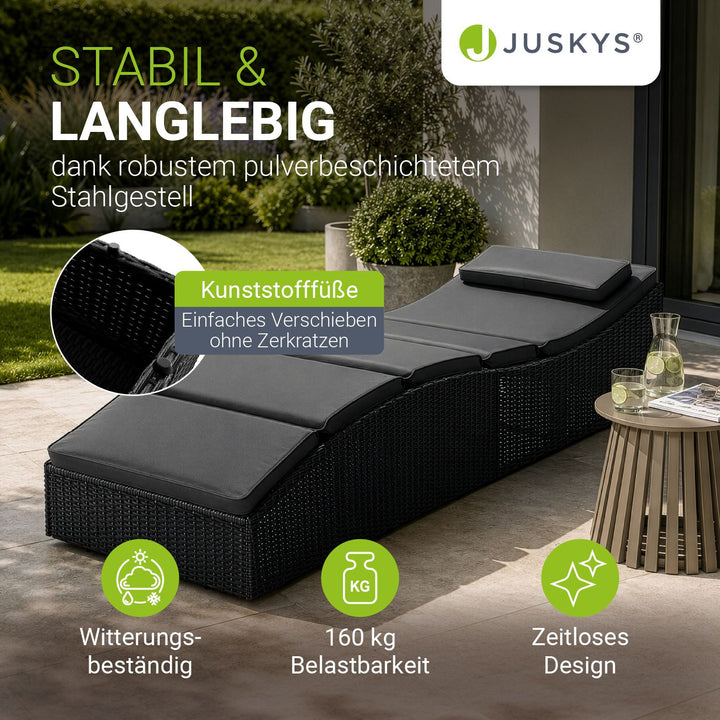 Faltbare Polyrattan Sonnenliege Lamia