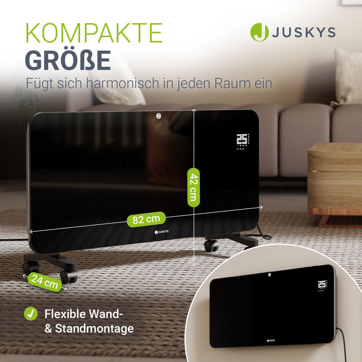 Glaskonvektor mit bis zu 2000 W