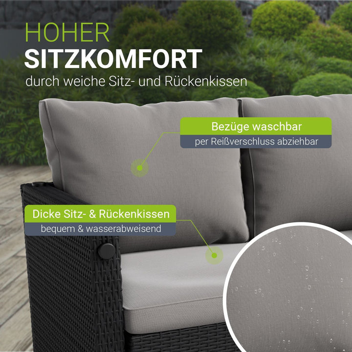 2in1 Polyrattan Gartenmöbel Jamaika