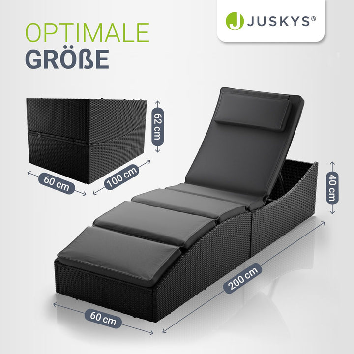 Faltbare Polyrattan Sonnenliege Lamia