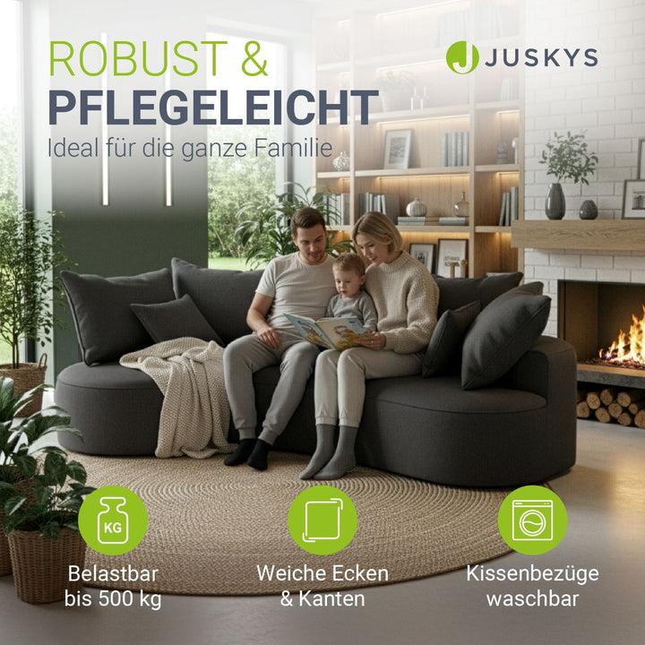 Sofa Tirano mit Ottomane & Dekokissen