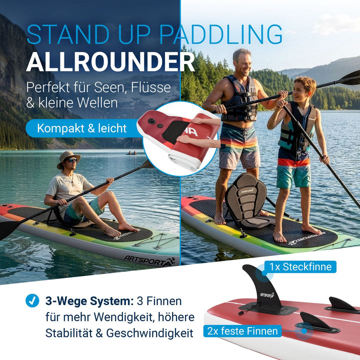 Stand Up Paddling Board mit Kajaksitz