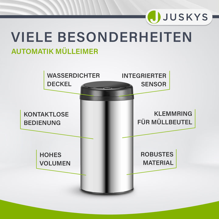 Runder Mülleimer mit Sensor