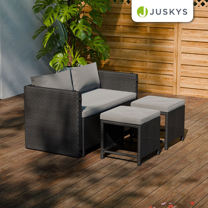 2in1 Polyrattan Gartenmöbel Jamaika