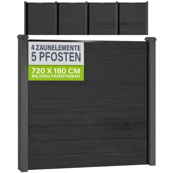 WPC Zaun aus Elementen & Pfosten