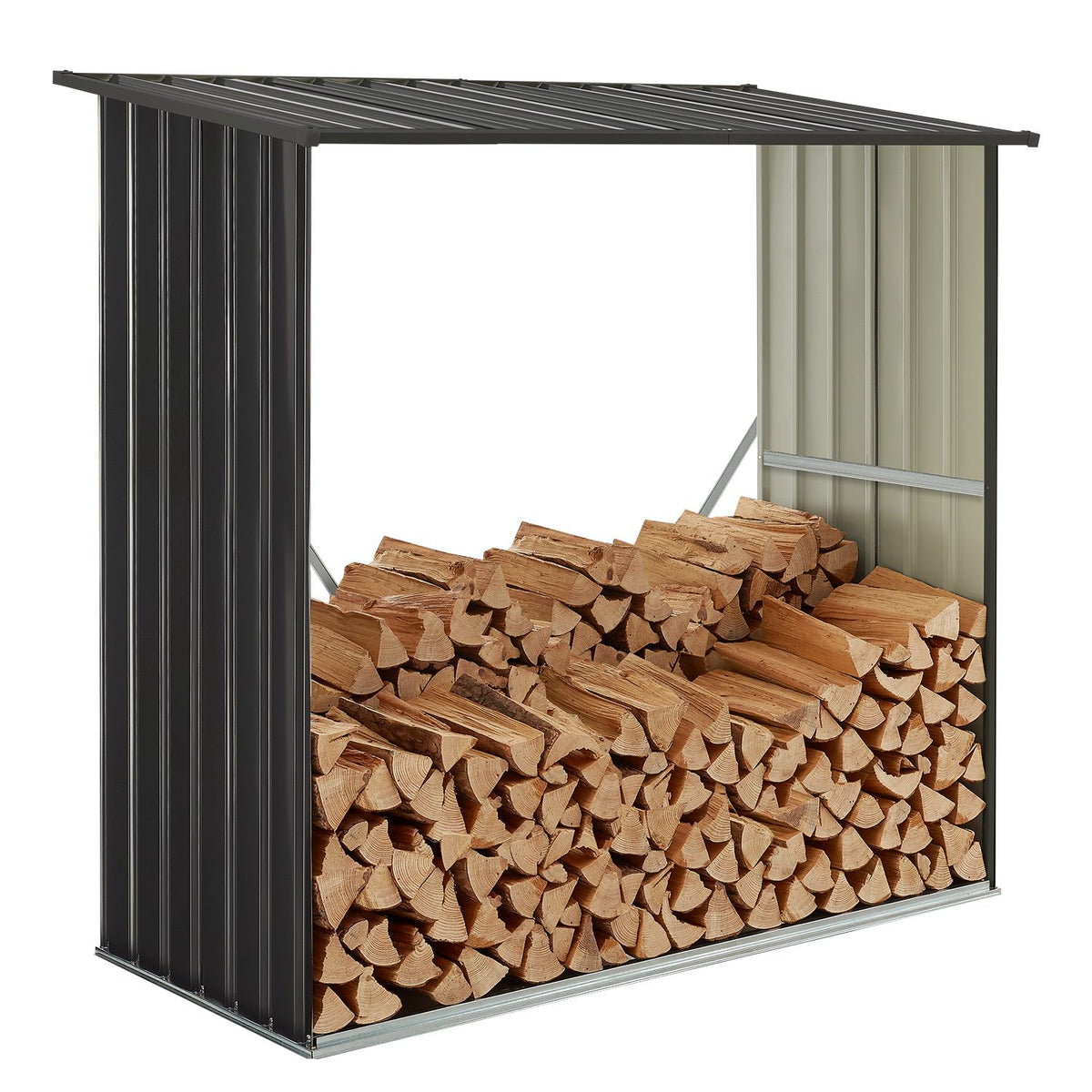 Holzunterstand Metall Enno
