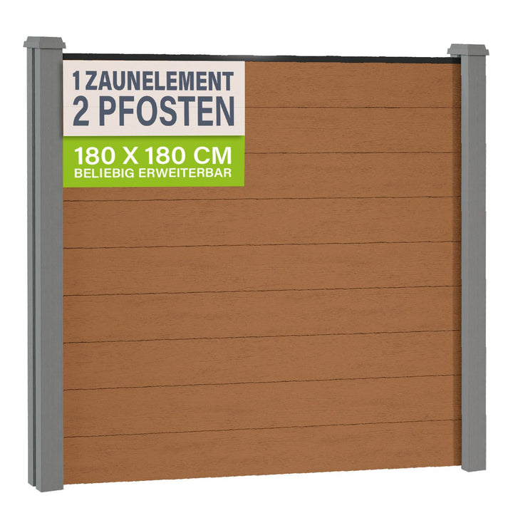 WPC Zaun aus Elementen & Pfosten