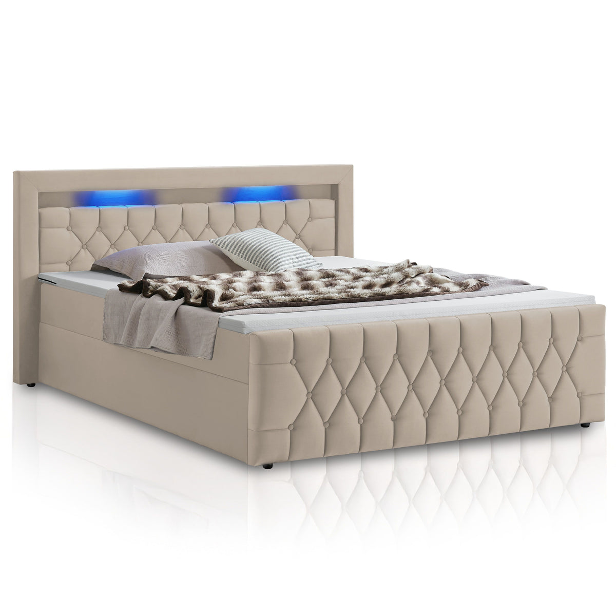 Boxspringbett Leona - Samt