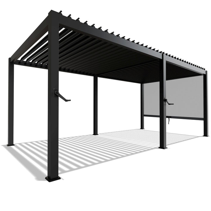 Lamellendach Tahiti 3 x 5,9 m inkl. 1x Seitenwand 3 m