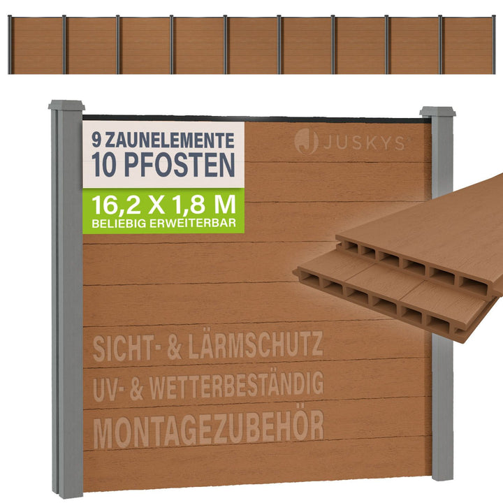 WPC Zaun aus Elementen & Pfosten