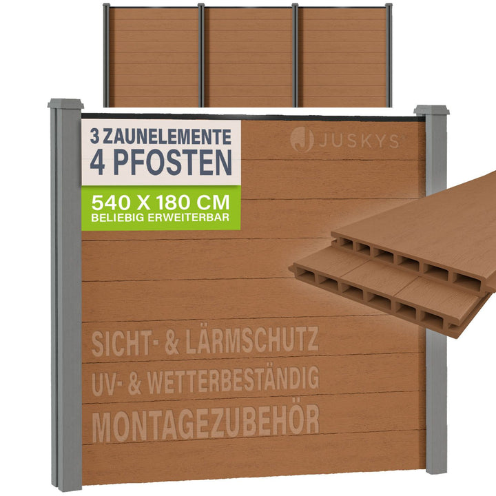 WPC Zaun aus Elementen & Pfosten