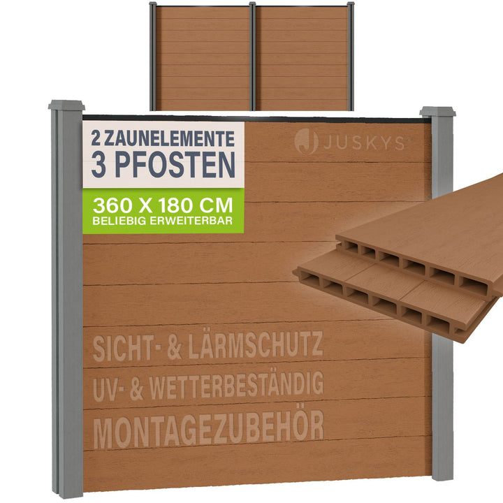 WPC Zaun aus Elementen & Pfosten