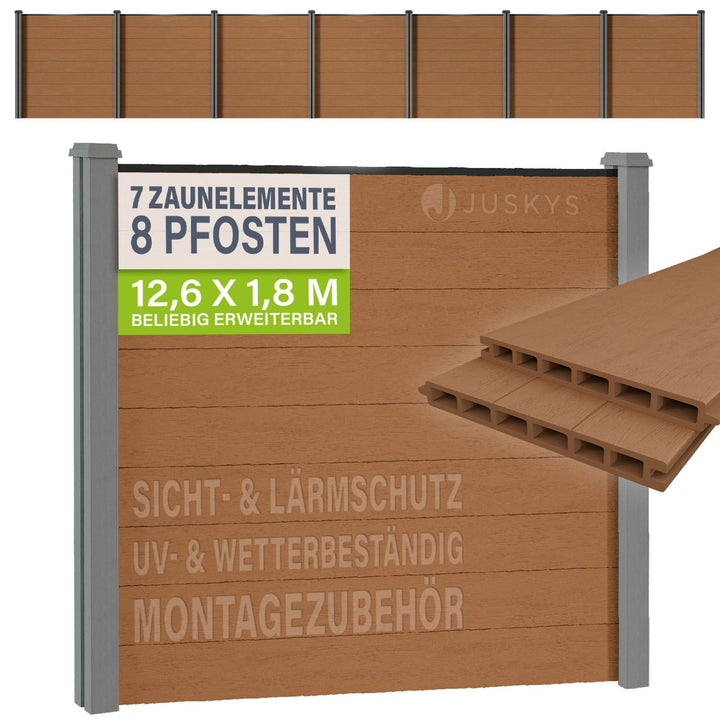 WPC Zaun aus Elementen & Pfosten